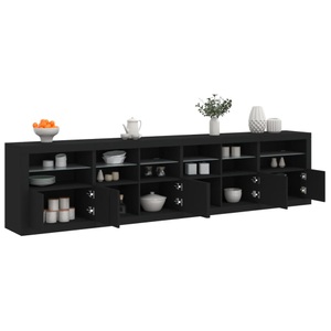 vidaXL, vidaXL Sideboard mit LED-Leuchten Schwarz 283x37x67 cm