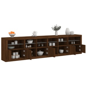 vidaXL, vidaXL Sideboard mit LED-Leuchten Braun Eichen-Optik 283x37x67 cm