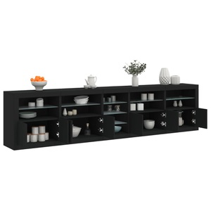 vidaXL, vidaXL Sideboard mit LED-Leuchten Schwarz 283x37x67 cm