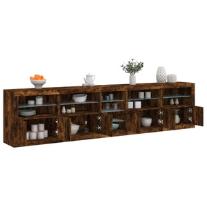 vidaXL, vidaXL Sideboard mit LED-Leuchten Räuchereiche 283x37x67 cm