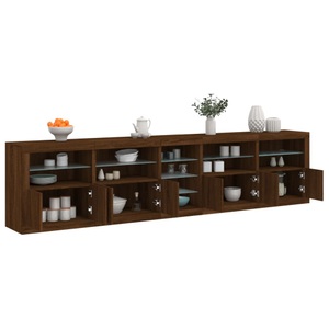 vidaXL, vidaXL Sideboard mit LED-Leuchten Braun Eichen-Optik 283x37x67 cm