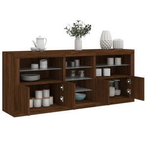 vidaXL, vidaXL Sideboard mit LED-Leuchten Braun Eichen-Optik 162x37x67 cm