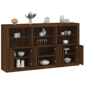 vidaXL, vidaXL Sideboard mit LED-Leuchten Braun Eichen-Optik 181,5x37x100 cm
