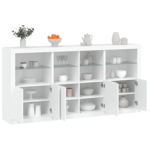 vidaXL, vidaXL Sideboard mit LED-Leuchten Weiß 202x37x100 cm
