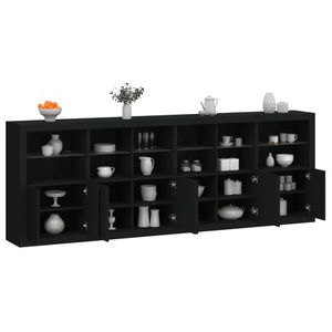 vidaXL, vidaXL Sideboard mit LED-Leuchten Schwarz 283x37x100 cm