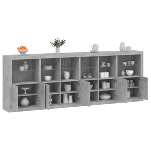 vidaXL, vidaXL Sideboard mit LED-Leuchten Betongrau 283x37x100 cm