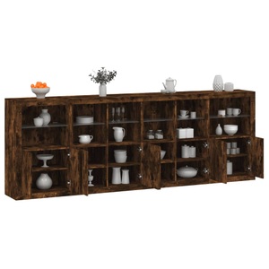 vidaXL, vidaXL Sideboard mit LED-Leuchten Räuchereiche 283x37x100 cm