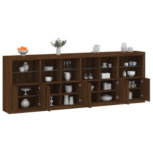 vidaXL, vidaXL Sideboard mit LED-Leuchten Braun Eichen-Optik 283x37x100 cm