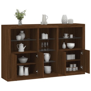 vidaXL, vidaXL Sideboard mit LED-Leuchten Braun Eichen-Optik 162x37x100 cm