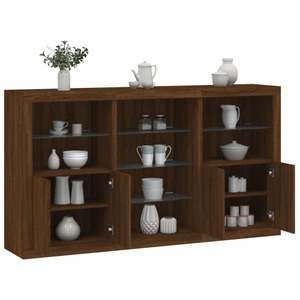 vidaXL, vidaXL Sideboard mit LED-Leuchten Braun Eichen-Optik 181,5x37x100 cm