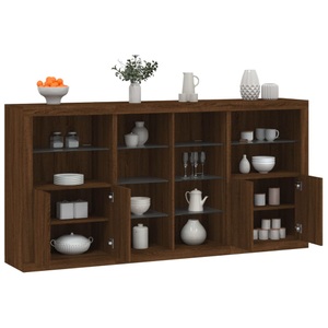 vidaXL, vidaXL Sideboard mit LED-Leuchten Braun Eichen-Optik 202x37x100 cm