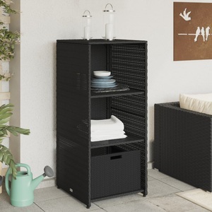 vidaXL, vidaXL Gartenschrank Schwarz 50x55x115 cm Poly Rattan