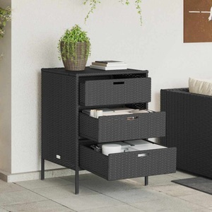 vidaXL, vidaXL Gartenschrank Schwarz 55x59x80 cm Poly Rattan