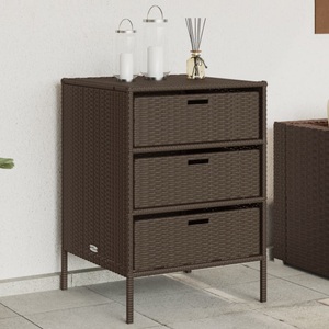 vidaXL, vidaXL Gartenschrank Braun 55x59x80 cm Poly Rattan, vidaXL Gartenschrank Braun 55x59x80 cm Poly Rattan