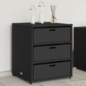 vidaXL, vidaXL Gartenschrank Schwarz 55x59x69 cm Poly Rattan, vidaXL Gartenschrank Schwarz 55x59x69 cm Poly Rattan