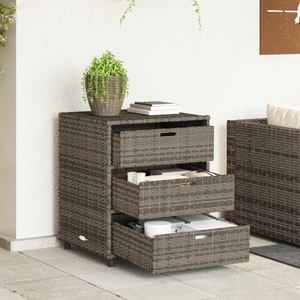 vidaXL, vidaXL Gartenschrank Grau 55x59x69 cm Poly Rattan