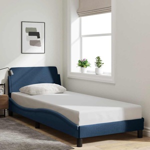 vidaXL, vidaXL Bettgestell mit Kopfteil Blau 90x200 cm Stoff