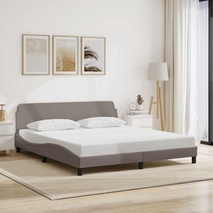 vidaXL Bettgestell mit Kopfteil Taupe 180x200 cm Stoff