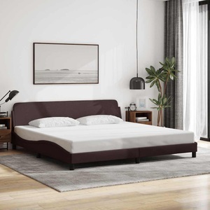vidaXL, vidaXL Bettgestell mit Kopfteil Dunkelbraun 200x200 cm Stoff