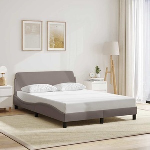 vidaXL, vidaXL Bettgestell mit Kopfteil Taupe 140x200 cm Stoff
