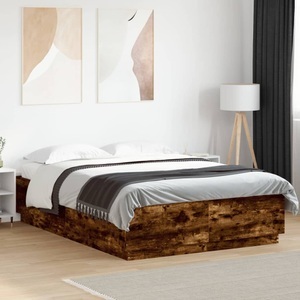 vidaXL, vidaXL Bettgestell Räuchereiche 140x200 cm Holzwerkstoff