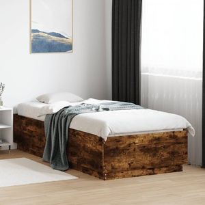vidaXL, vidaXL Bettgestell Räuchereiche 90x200 cm Holzwerkstoff