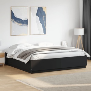 vidaXL, vidaXL Bettgestell Schwarz 180x200 cm Holzwerkstoff