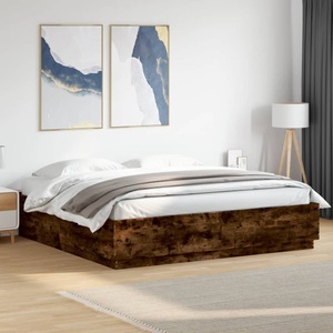 vidaXL, vidaXL Bettgestell Räuchereiche 180x200 cm Holzwerkstoff