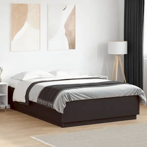 vidaXL, vidaXL Bettgestell Schwarz 160x200 cm Holzwerkstoff, vidaXL Bettgestell Schwarz 160x200 cm Holzwerkstoff