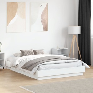 vidaXL, vidaXL Bettgestell mit LED Weiß 120x190 cm