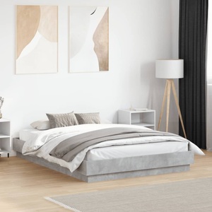 vidaXL, vidaXL Bettgestell mit LED Betongrau 120x190 cm