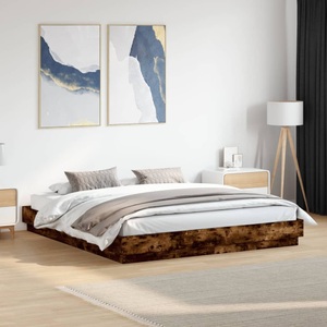 vidaXL, vidaXL Bettgestell Räuchereiche 200x200 cm Holzwerkstoff