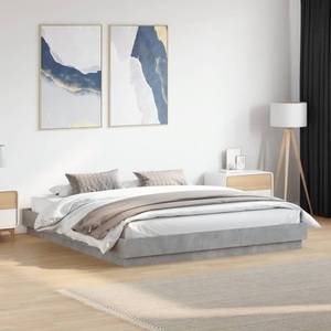 vidaXL, vidaXL Bettgestell Betongrau 180x200 cm Holzwerkstoff