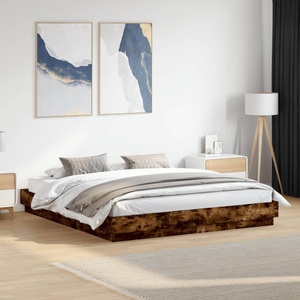 vidaXL, vidaXL Bettgestell Räuchereiche 180x200 cm Holzwerkstoff