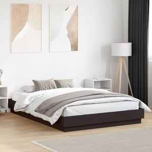 vidaXL, vidaXL Bettgestell mit LED Schwarz 160x200 cm