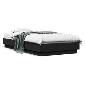 vidaXL, vidaXL Bettgestell mit LED Schwarz 90x190 cm