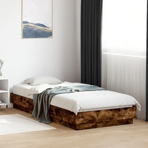 vidaXL, vidaXL Bettgestell Räuchereiche 90x200 cm Holzwerkstoff