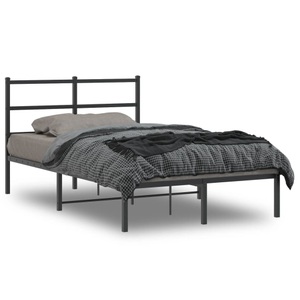 vidaXL, vidaXL Bettgestell mit Kopfteil Metall Schwarz 120x200 cm