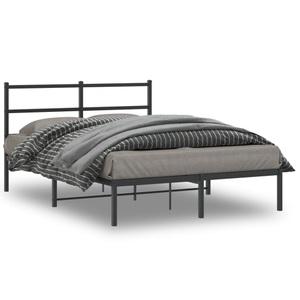 vidaXL, vidaXL Bettgestell mit Kopfteil Metall Schwarz 140x190 cm