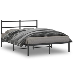vidaXL, vidaXL Bettgestell mit Kopfteil Metall Schwarz 140x200 cm