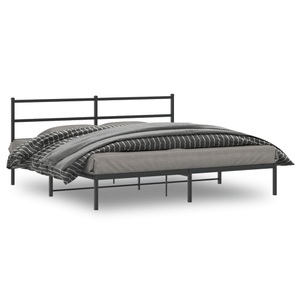 vidaXL, vidaXL Bettgestell mit Kopfteil Metall Schwarz 180x200 cm