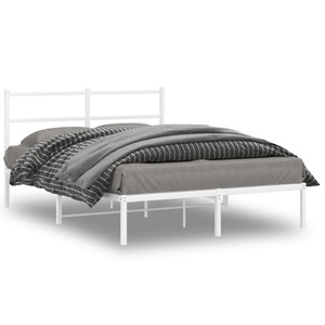vidaXL, vidaXL Bettgestell mit Kopfteil Metall Weiß 140x200 cm