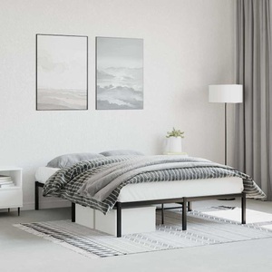 vidaXL, vidaXL Bettgestell Metall Schwarz 135x190 cm