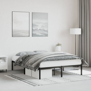 vidaXL, vidaXL Bettgestell Metall Schwarz 140x190 cm