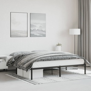 vidaXL, vidaXL Bettgestell Metall Schwarz 180x200 cm