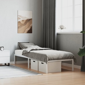 vidaXL, vidaXL Bettgestell Metall Weiß 75x190 cm