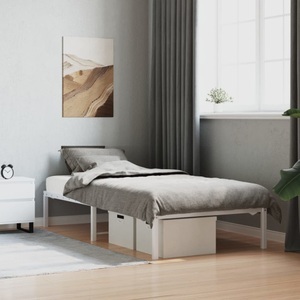 vidaXL, vidaXL Bettgestell Metall Weiß 90x200 cm