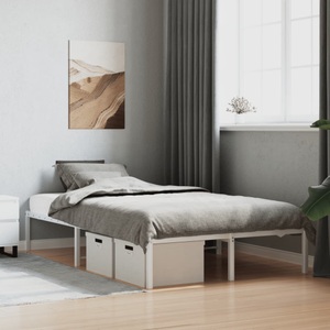 vidaXL, vidaXL Bettgestell Metall Weiß 120x190 cm