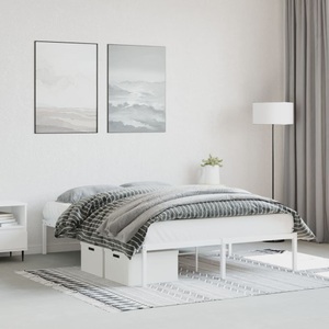 vidaXL, vidaXL Bettgestell Metall Weiß 140x190 cm