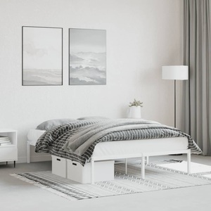 vidaXL, vidaXL Bettgestell Metall Weiß 140x200 cm